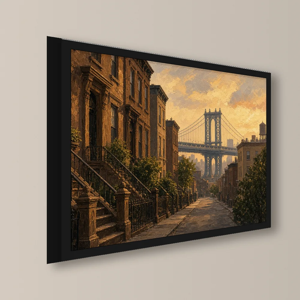 Brooklyn ao Entardecer vista lateral da moldura