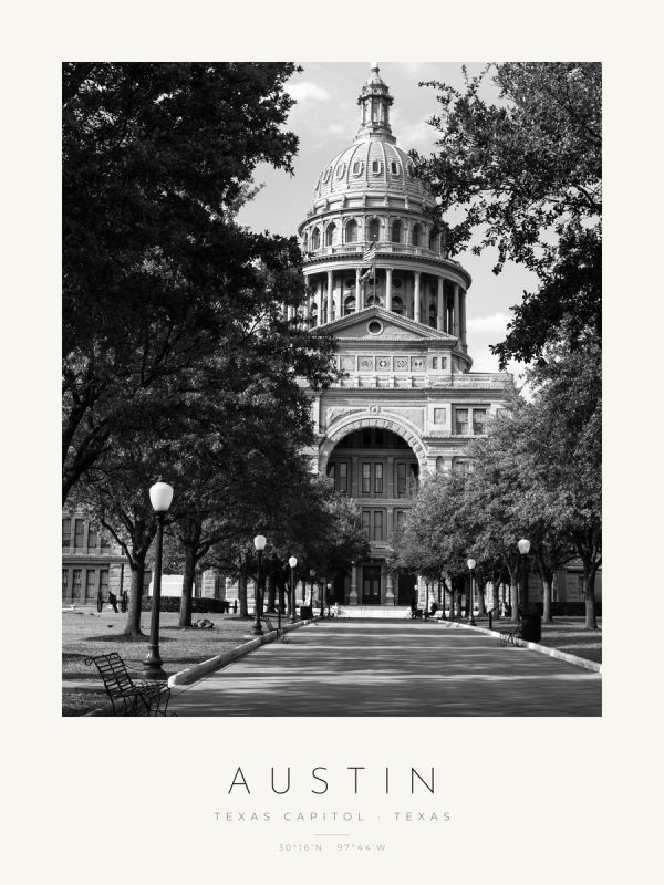 Poster Austin – Capitólio do Texas – poster com moldura