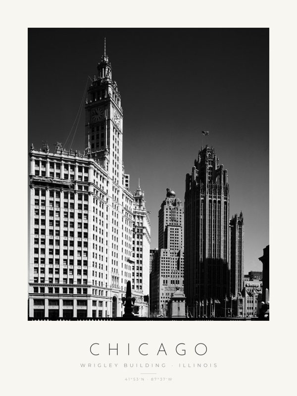 Poster Chicago – Arranha-céus Históricos – poster com moldura