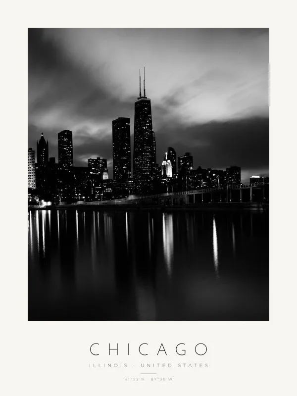 Poster Chicago – Willis Tower – poster vertical com moldura