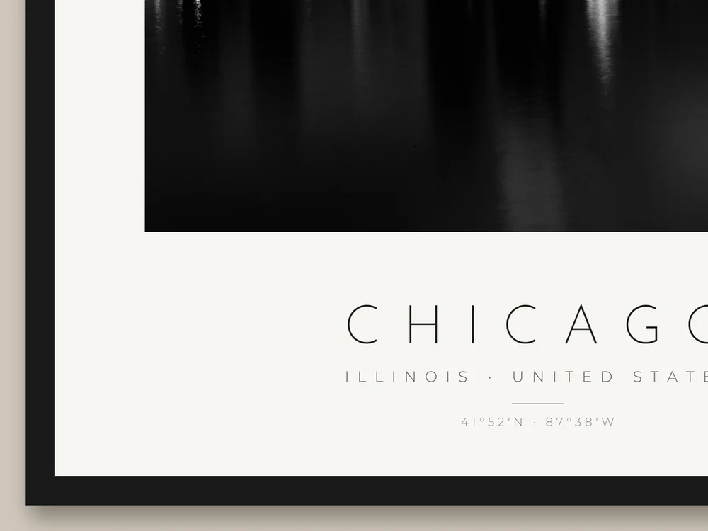 Poster Chicago – Willis Tower detalhe da moldura e da impressão