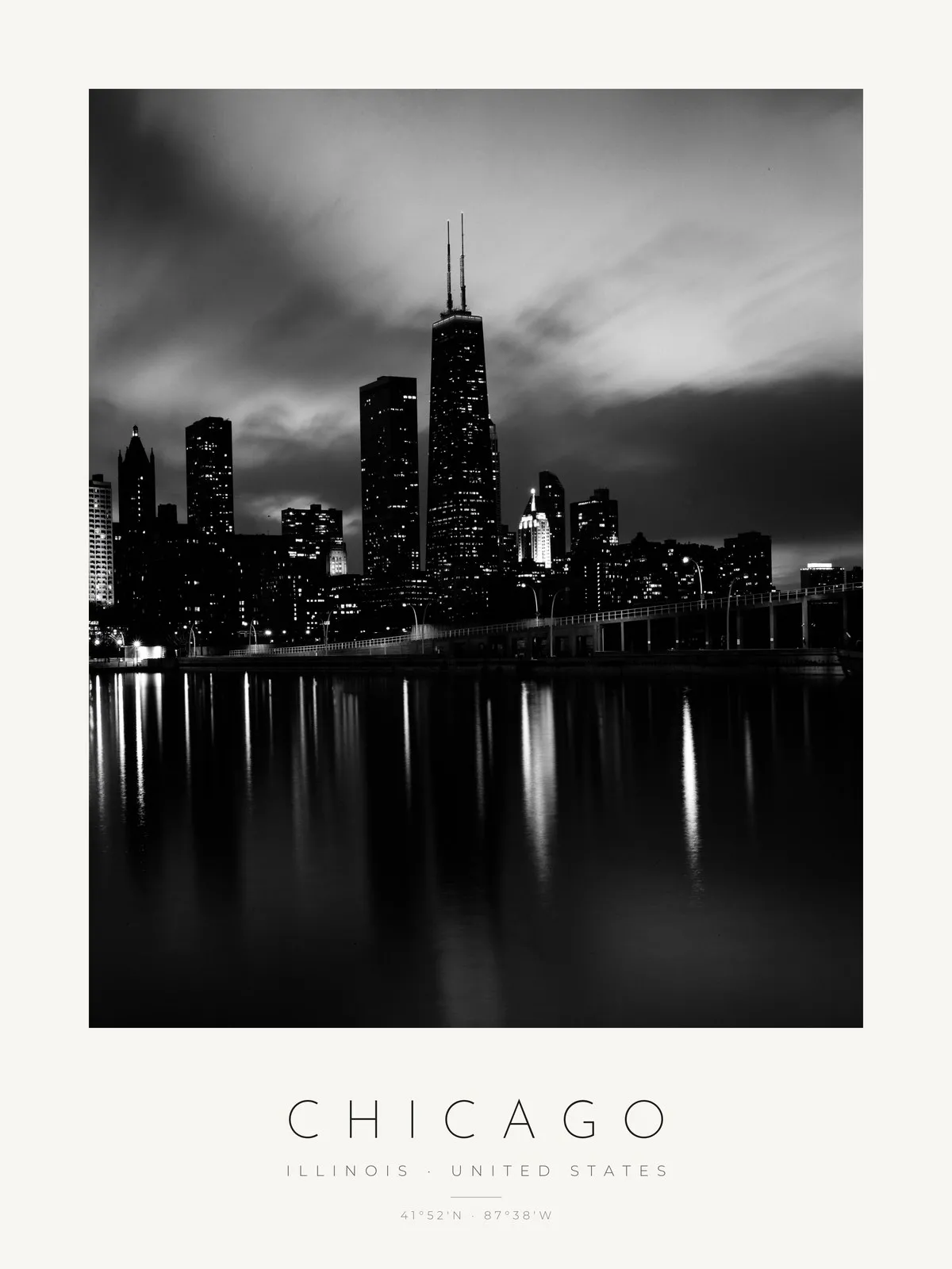 Poster Chicago – Willis Tower – poster vertical com moldura