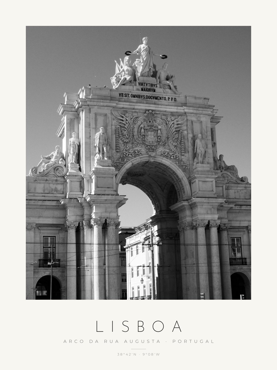 Poster Lisboa – Arco da Rua Augusta – poster com moldura