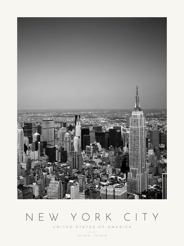 Poster Nova Iorque – Empire State – poster vertical com moldura