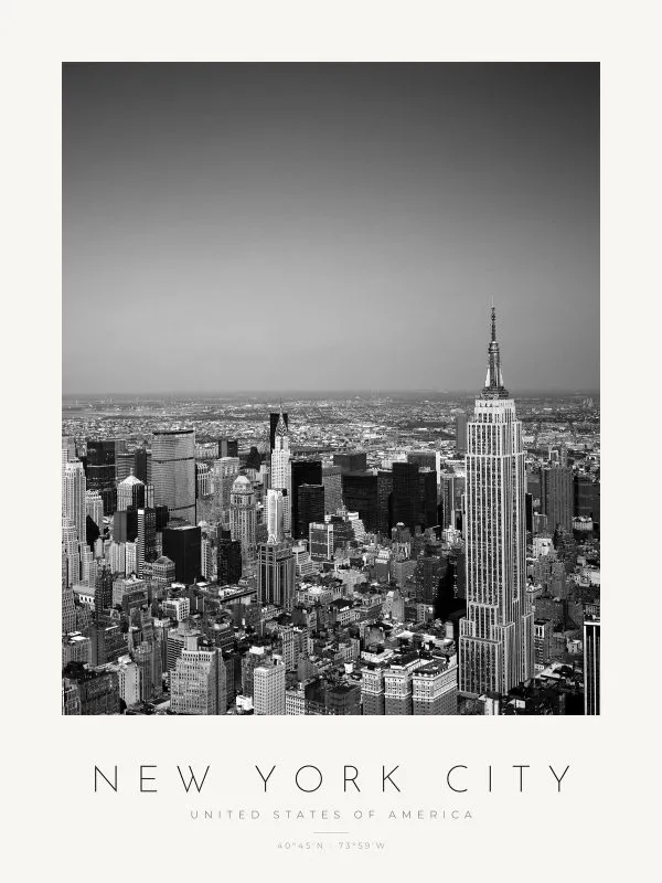 Poster Nova Iorque – Empire State – poster vertical com moldura
