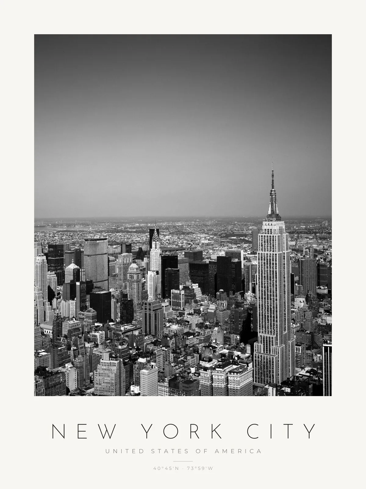 Poster Nova Iorque – Empire State – poster vertical com moldura