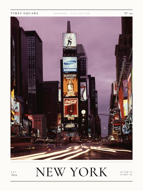 Poster Nova Iorque – Times Square – poster vertical com moldura