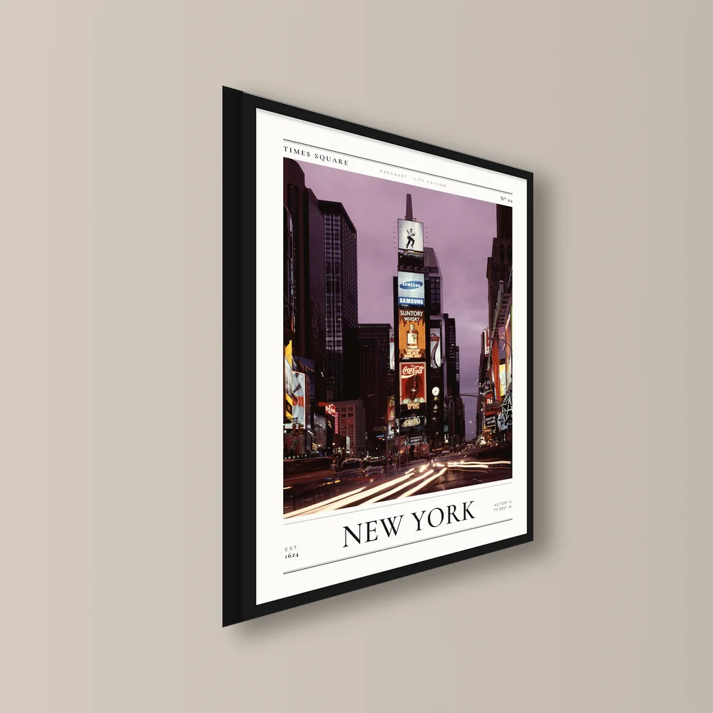 Poster Nova Iorque – Times Square vista lateral da moldura