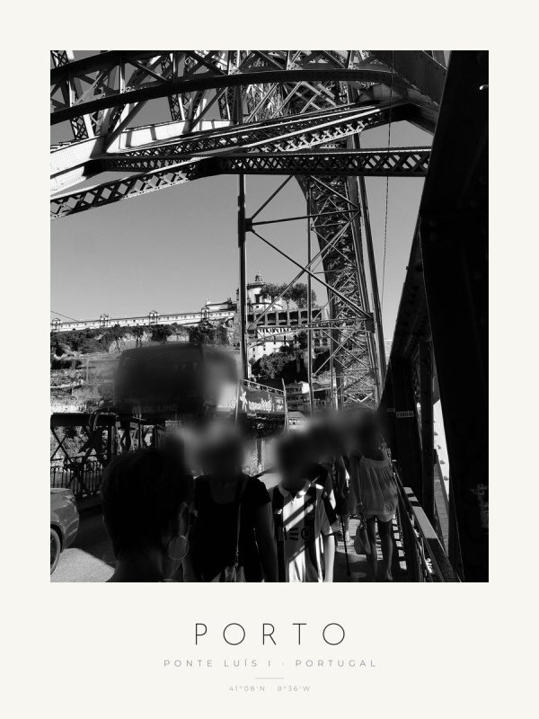 Poster Porto – Ponte Luís I sob os arcos de ferro – poster com moldura