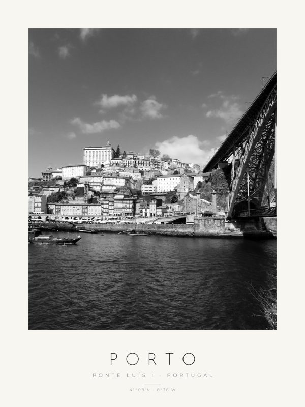 Poster Porto – Ponte Luís I vista de Gaia – poster com moldura