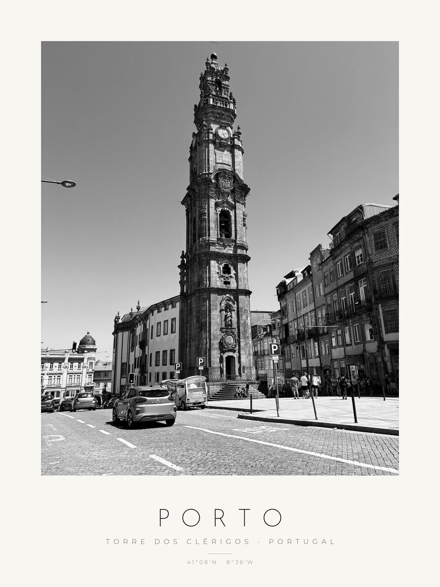 Poster Porto – Torre dos Clérigos – poster com moldura