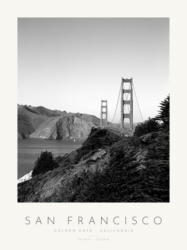Poster São Francisco – Golden Gate e Marin – poster com moldura