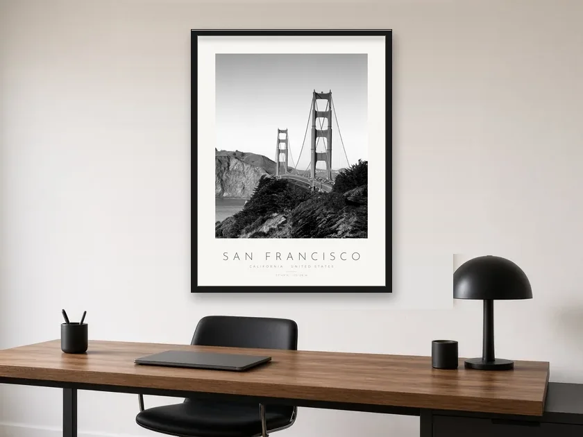 Poster São Francisco – Golden Gate no escritório