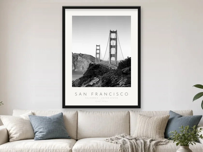 Poster São Francisco – Golden Gate na sala