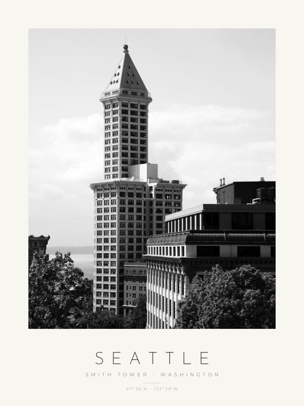 Poster Seattle – Smith Tower – poster com moldura