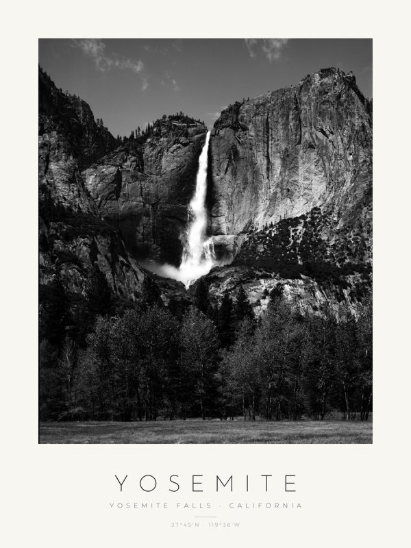 Poster Yosemite – Yosemite Falls – poster com moldura