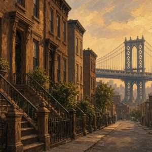 Brooklyn ao Entardecer – quadro decorativo de Nova Iorque