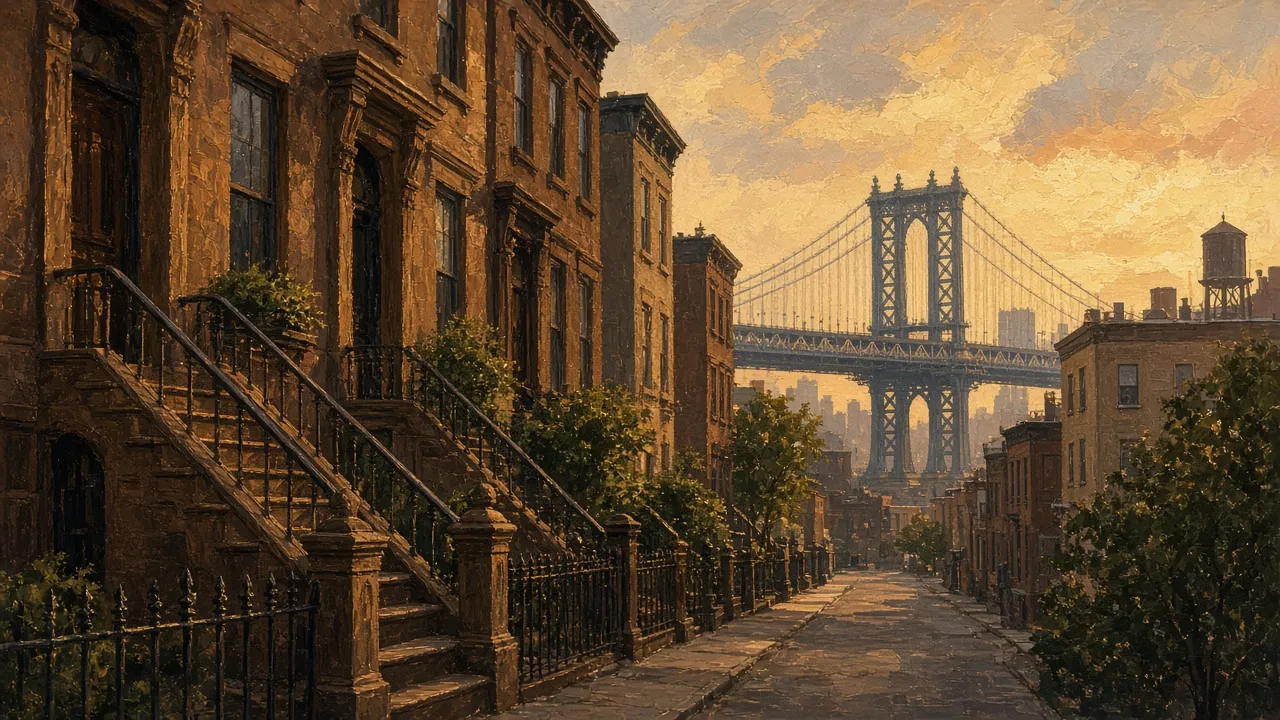 Brooklyn ao Entardecer – quadro decorativo de Nova Iorque