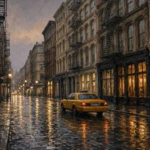 Chuva no SoHo – quadro decorativo de Nova Iorque