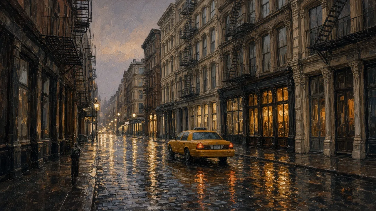 Chuva no SoHo – quadro decorativo de Nova Iorque