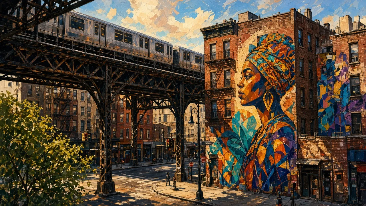 Metro Elevado e Graffiti – quadro decorativo de Nova Iorque