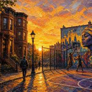 Campo de Basquetebol – quadro decorativo de Nova Iorque